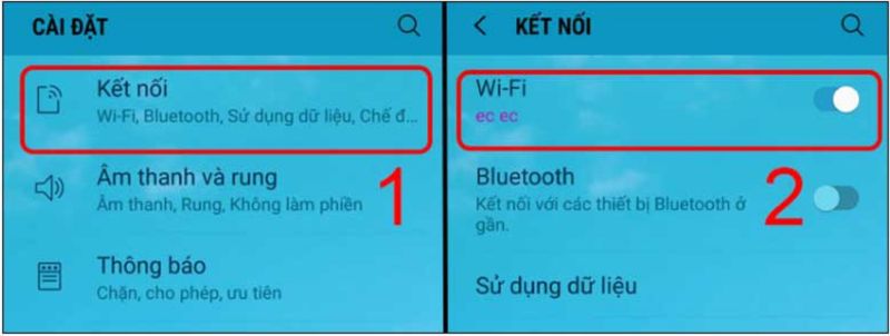 Thiết lập kết nối wifi và máy chiếu 