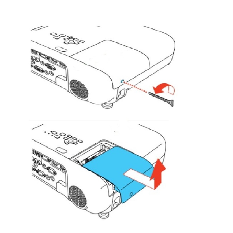 Các bước thay bóng đèn máy chiếu