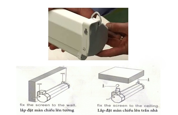 Màn chiếu điện được lắp đặt linh hoạt