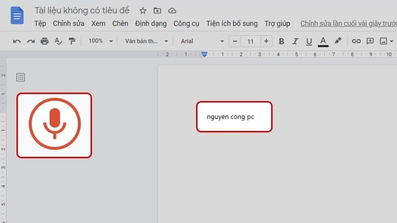 Nhập văn bản bằng giọng nói trên Word bằng Google Docs