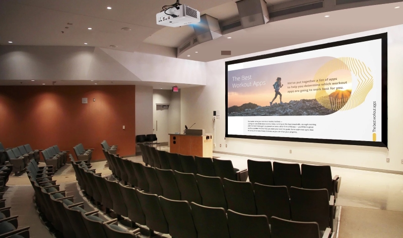 Màn chiếu cho giáo dục đa dạng về mẫu mã, từ các loại treo tường cố định đến các dòng di động linh hoạt