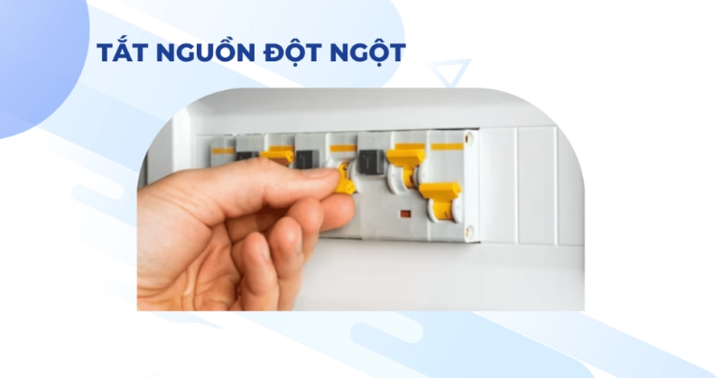 Tắt máy đột ngột khiến quạt làm mát trong máy chiếu không có đủ thời gian để làm nguội bóng đèn