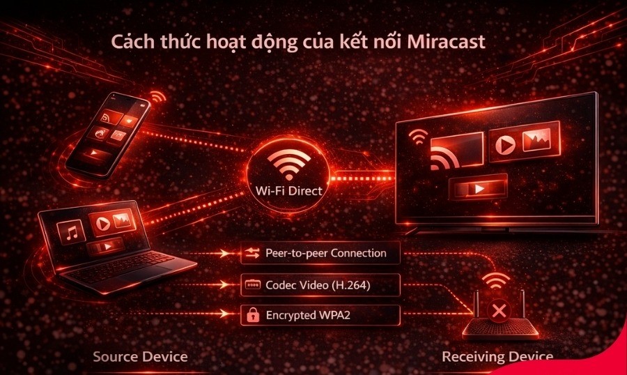 Nguyên lý hoạt động của kết nố Miracast