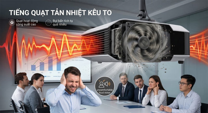 Tiếng quạt tản nhiệt gây tiếng ồn lớn do lâu chưa vệ sinh