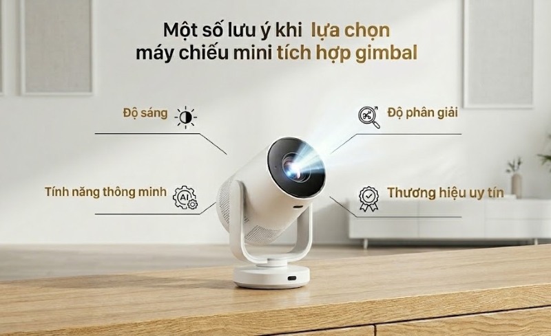 Cân nhắc một số yếu tố quan trọng trước khi lựa chọn máy chiếu mini tích hợp gimbal