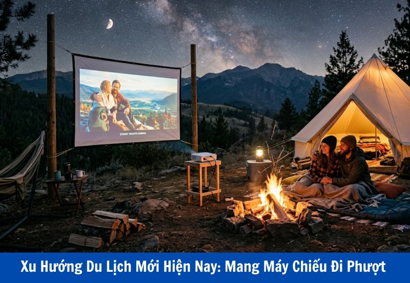 máy chiếu đi phượt