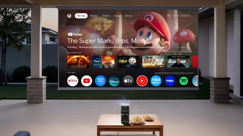 Máy Chiếu Đầu Tiên Có Loa Bluetooth Tách Rời Nebula P1 chạy Google TV với Netflix được cài sẵn cùng cấu hình RAM 2GB và bộ nhớ trong 32GB